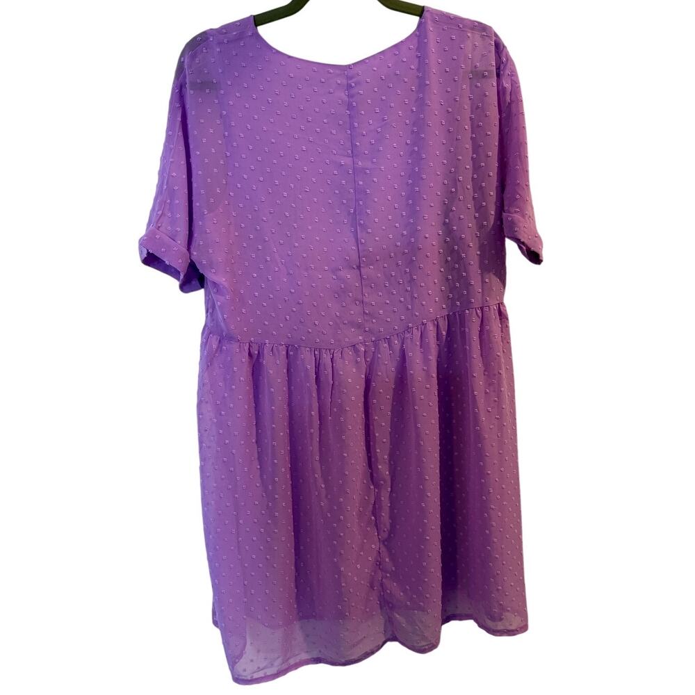 ❤️🔥Zenana Lavender Babydoll Dress Swiss Dot V-Neck Size S EUC - Picture 3 of 9